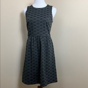 New LOFT knit sleeveless dress black grey 6